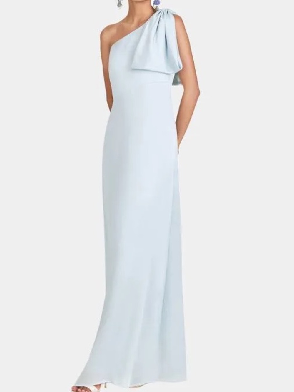 NWT Sachin + Babi Sz 14 Chelsea Ice Blue One Shoulder Gown